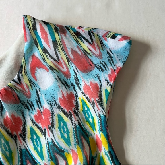 Robbie Bee Dress Sz12 Knee Length Soft Multi Color Pattern Elastic Waist… - Picture 7 of 16